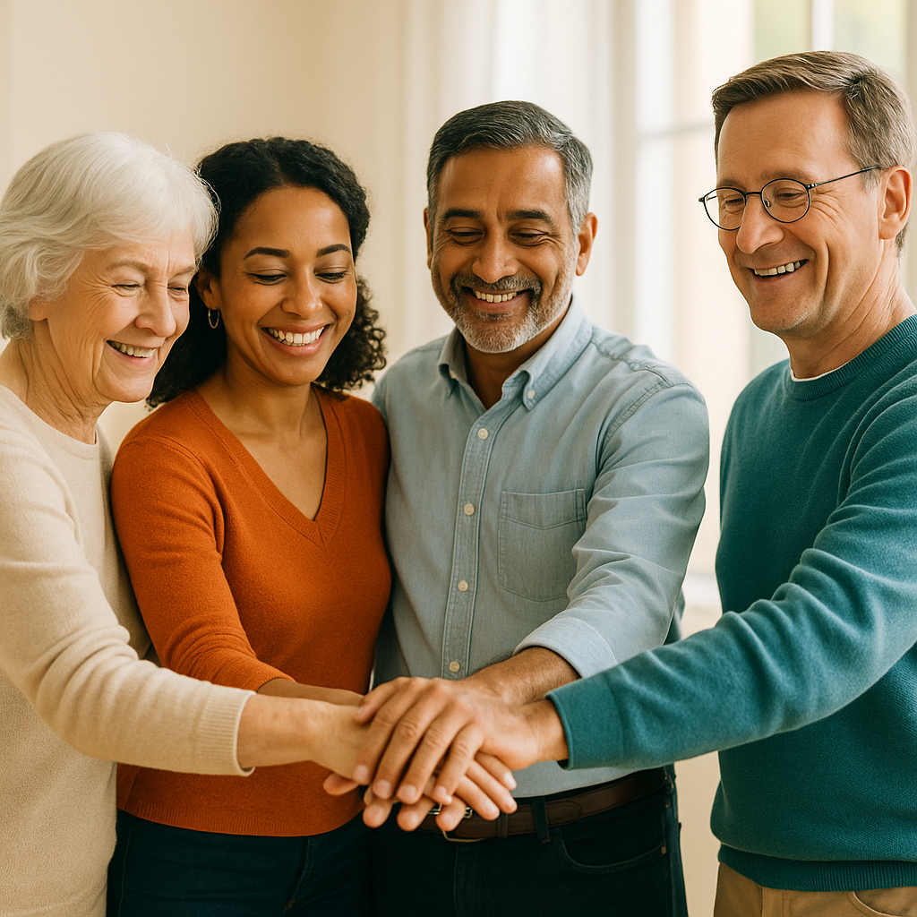 Hände zusammen für Partnernetzwerk